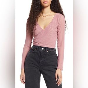 BP Long Sleeve Mesh Crop Top